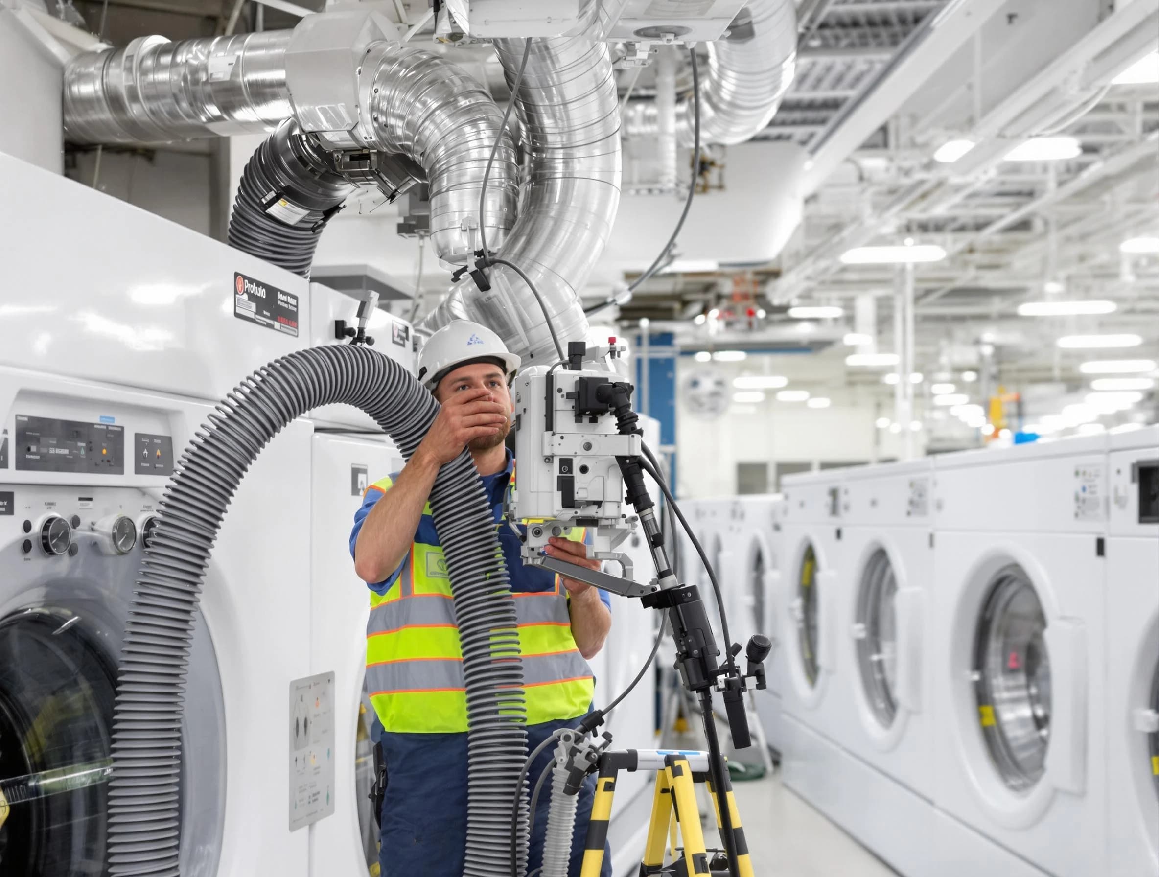 Allison Park Dryer Vent Cleaning team performing commercial-grade dryer vent cleaning at a business facility in Allison Park