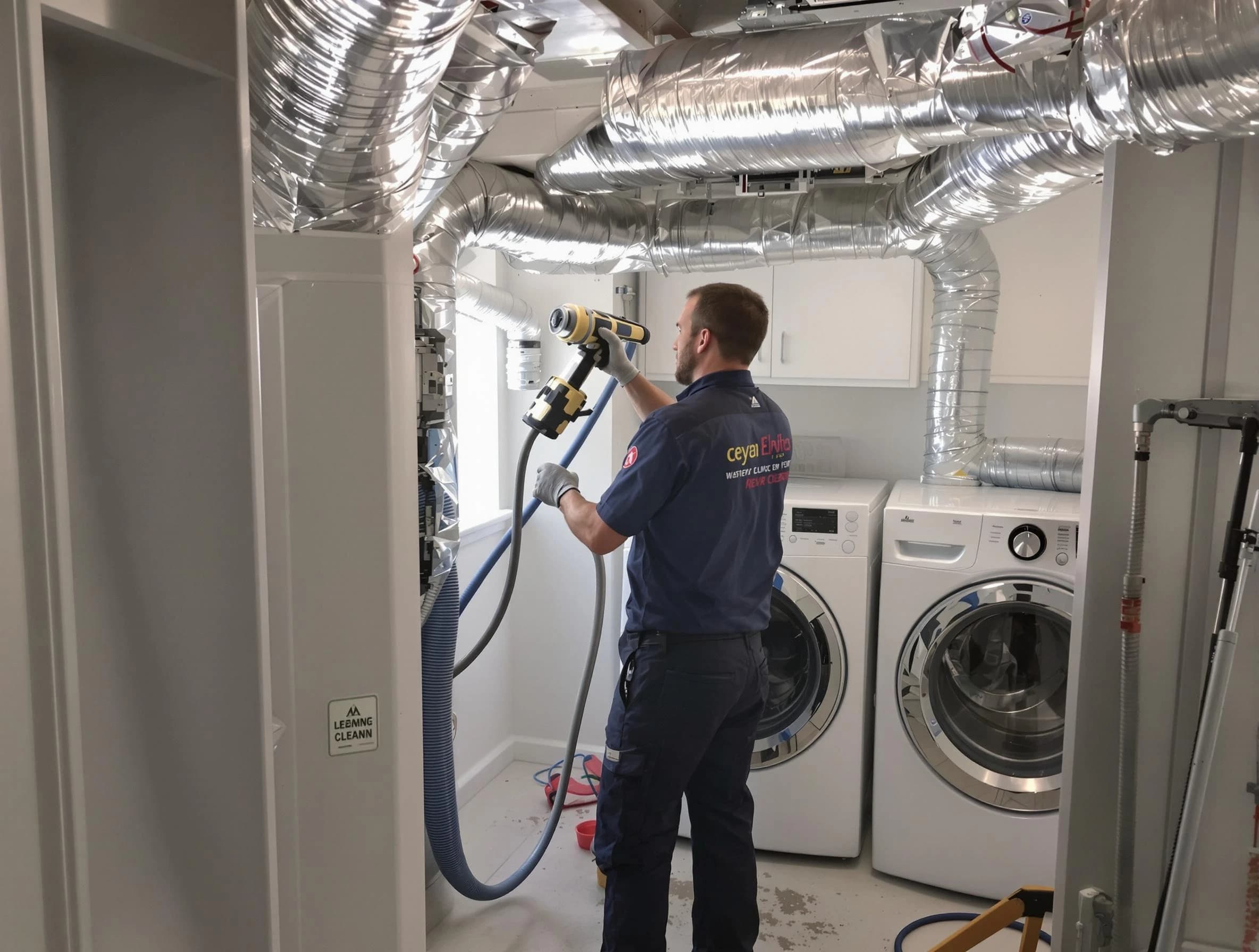 Allison Park Dryer Vent Cleaning specialist using advanced equipment for thorough duct cleaning in Allison Park