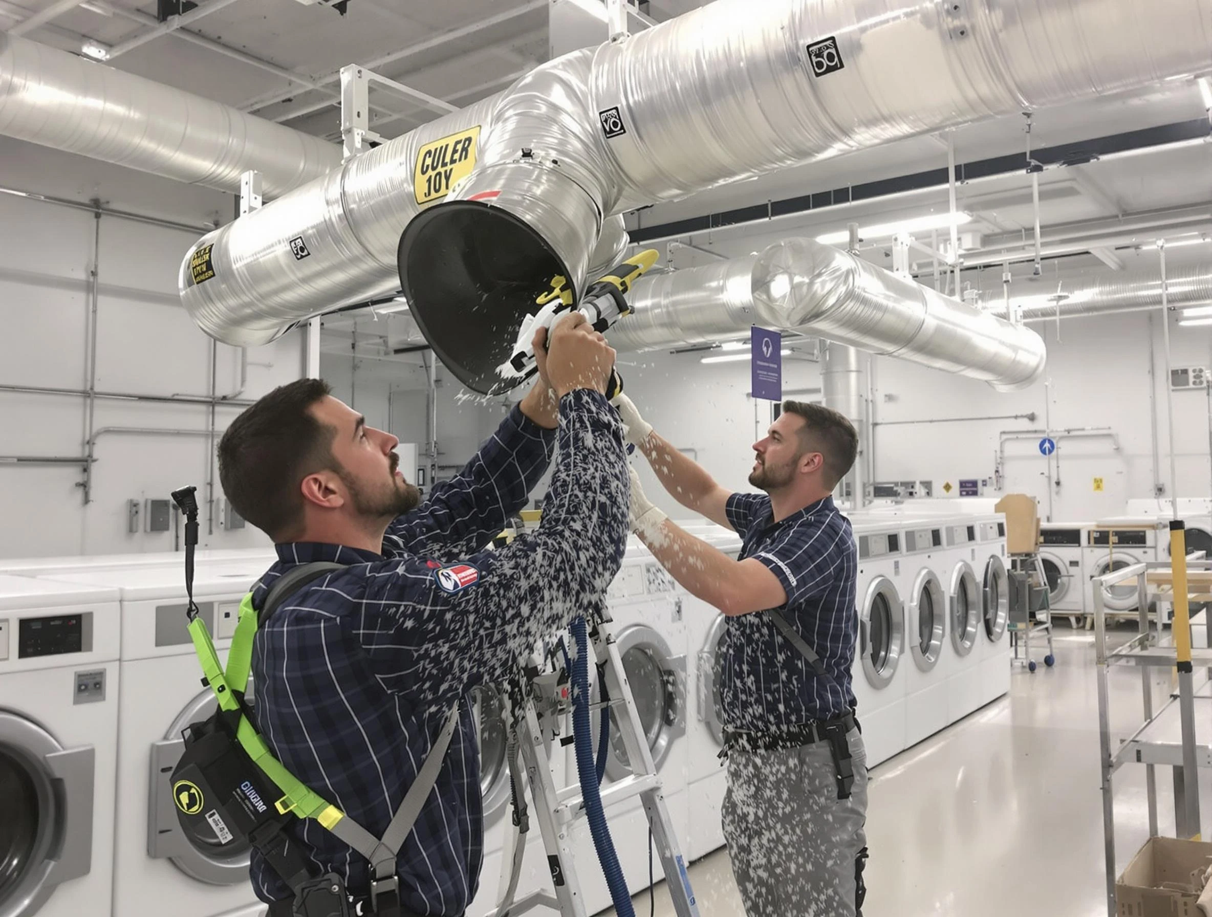 Allison Park Dryer Vent Cleaning team performing large-scale commercial dryer vent cleaning in Allison Park